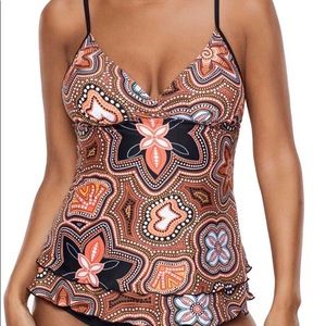 Cute ruffled tankini swim set L